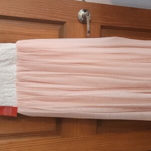 Elegant Pink and White Lace Dress